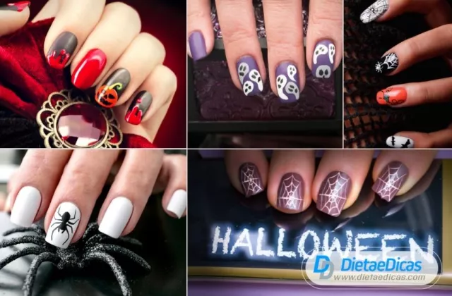 Unhas para Halloween idéias de manicure aterrorizantes | Dieta e Dicas